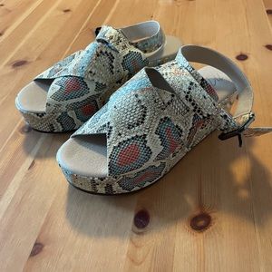 Matisse Runaway multi snake wedge platform sandals